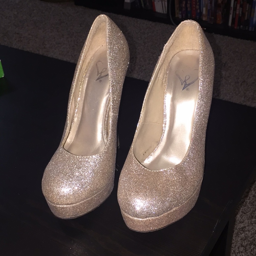 Gold Sparkle Heels. Windsor